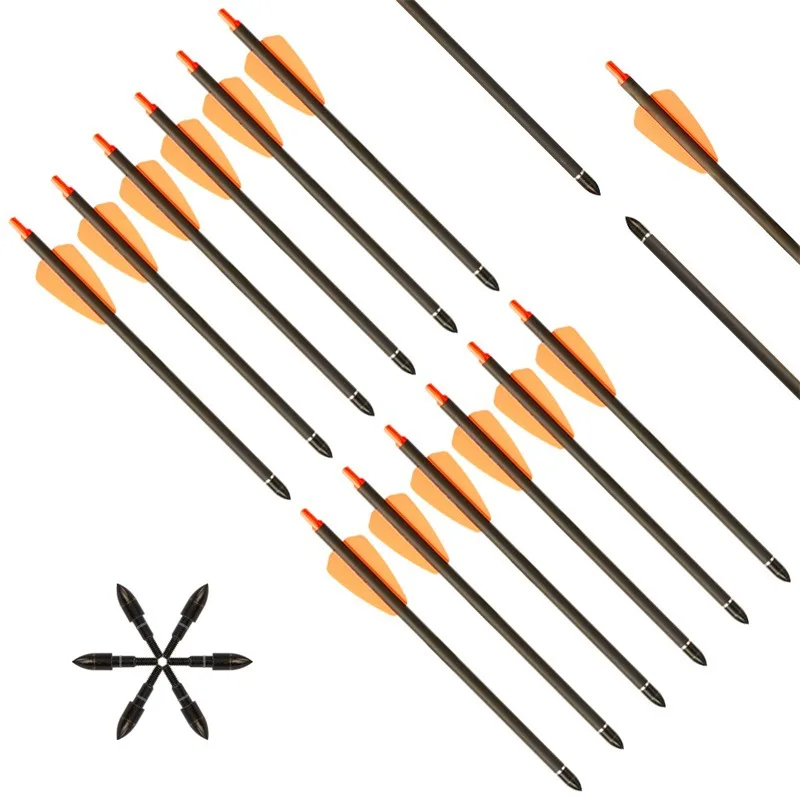 Wholesale 7.5 Inch Archery Crossbow Bolts Pure Carbon Arrow Shaft for Crossbow Bow Hunting Archery Accessories