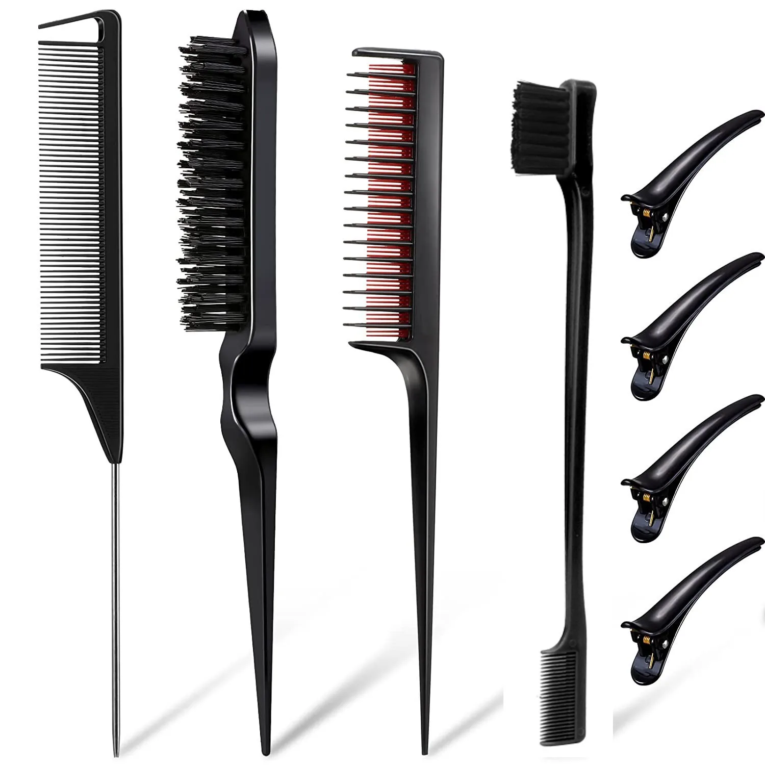 10pcs Hair Styling Comb Set Curly Tools Clips Cleaning Hairdressing Message Salon Hairbrush Set