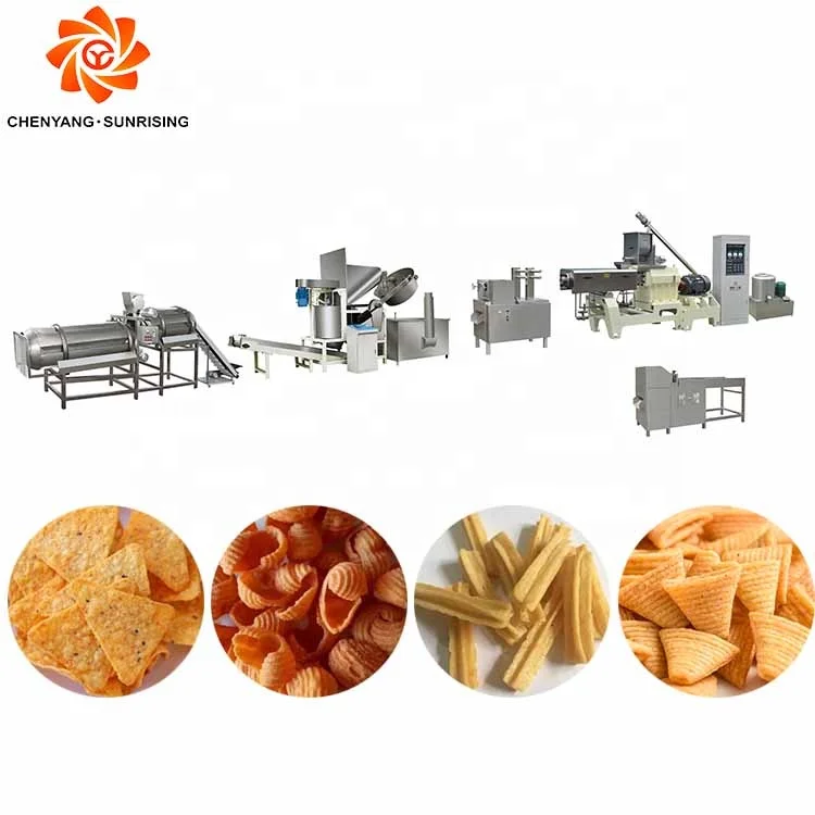 Twin Screw Extruder Corn Flour Bugles/Nacho/Doritos chips snacks making machine