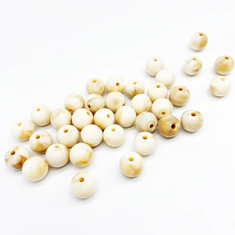Wholesale 6-20MM Faux Natural Stone Beads Marble Color Plastic Loose Round Beads Sold By Factory Directly For Jewelry Making