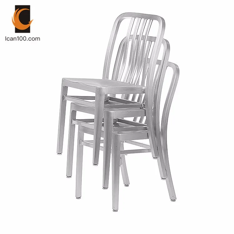 Industrial Commercial Aluminium Stackable Chair Outdoor Chair Patio Aluminium Dining Chairs