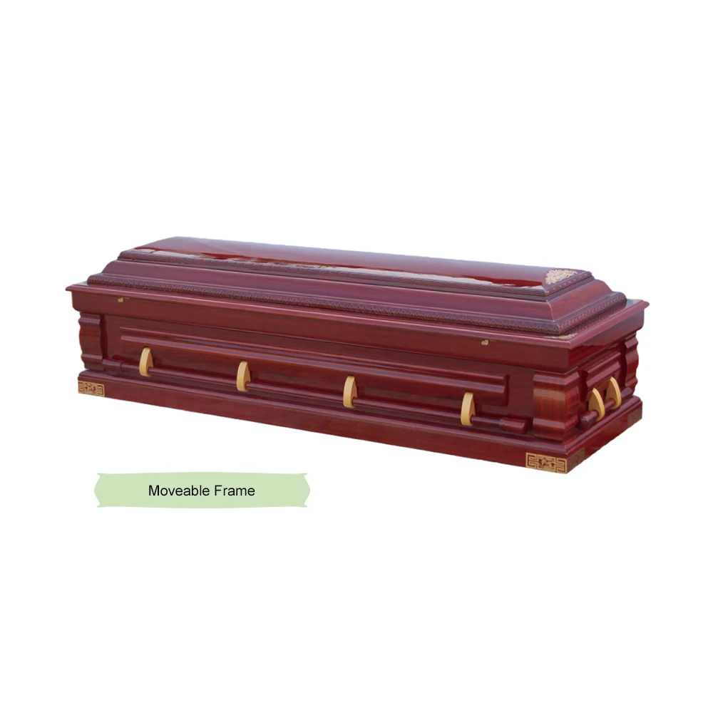 High Gloss Varnish Cardboard Coffin Round Big Lid Square Box Papier Sarg With Tailored Pillow