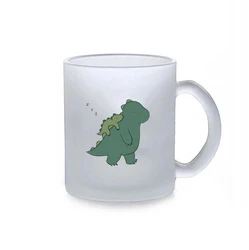 Rubysub M005 Hot Selling Sublimation Frosted Glass Mug High Quality 11oz Round Handle Glass Cup