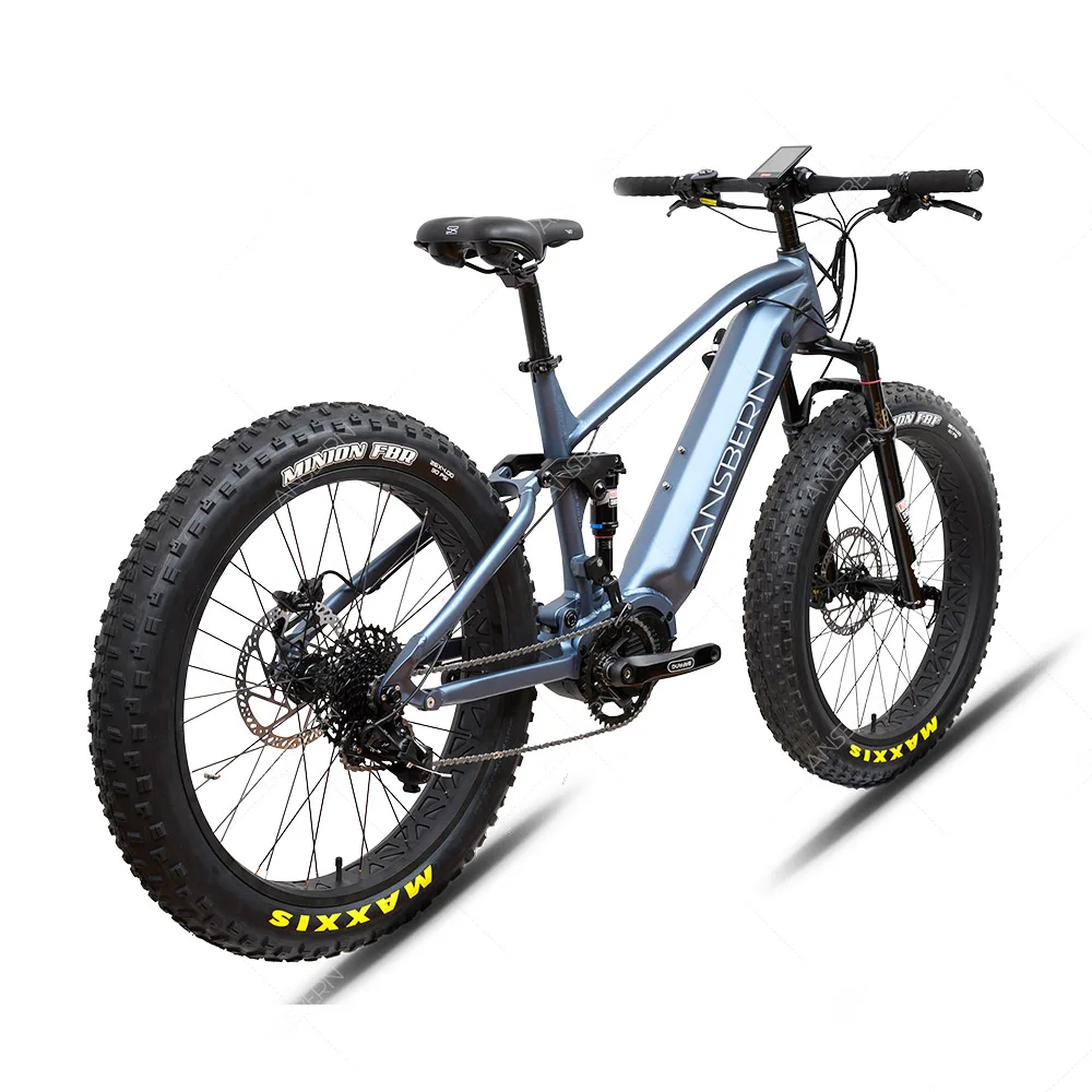 Ansbern 26/29 Inch G510 M620 48V/52V 1000W Bafang Mid Drive  Full Suspension Electric Downhill Mountain Bike With Emtb Full Susp