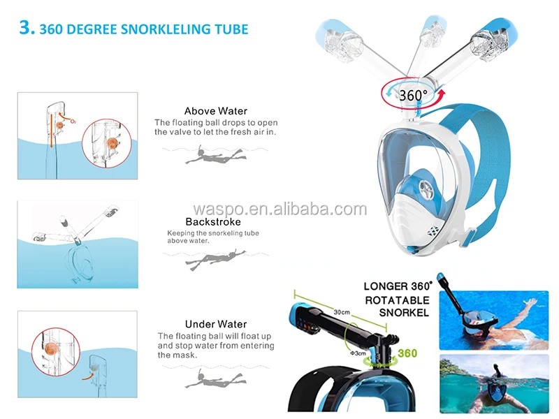 
Amazon Hot Selling Diving Mask Snorkel Mask Full Face 