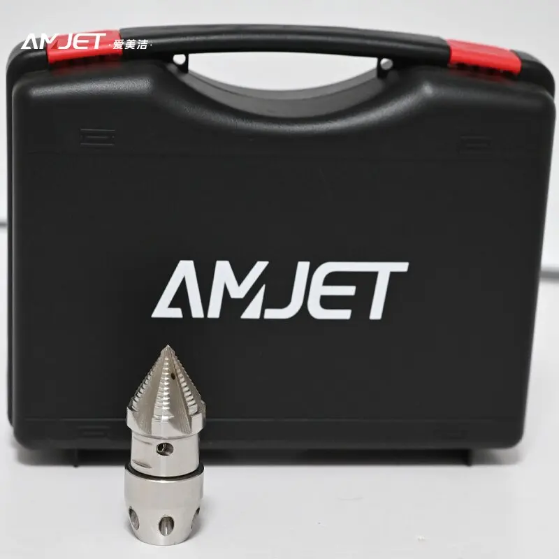 AMJET Immediate results 300 bar Stainless steel rotary nozzle 3/4  female thread High-pressure nozzle for cleaning clogged pipes