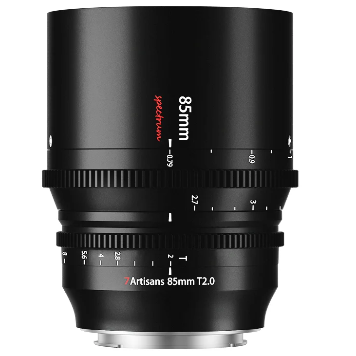 7artisans Photoelectric 85mm T2.0 Spectrum Prime Cine Lens Large Aperture for Leica L Sony E Canon R Nikon Z Mount Cinema Lens