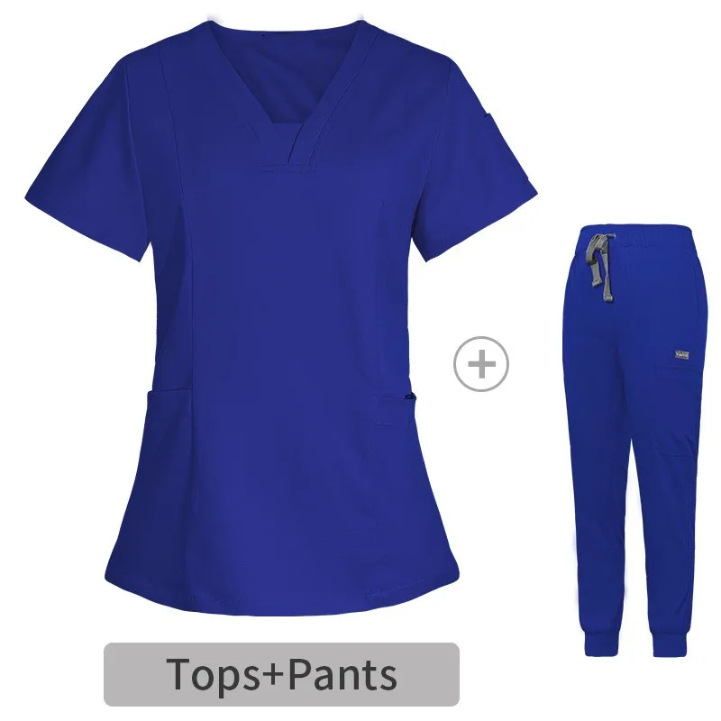 Fashion Medical Men Greys Anatomy Nurse Scrubs Uniforms Sets Tall Royal Blue Joggers Scrub Pants Sets Scrub Uniform Sets