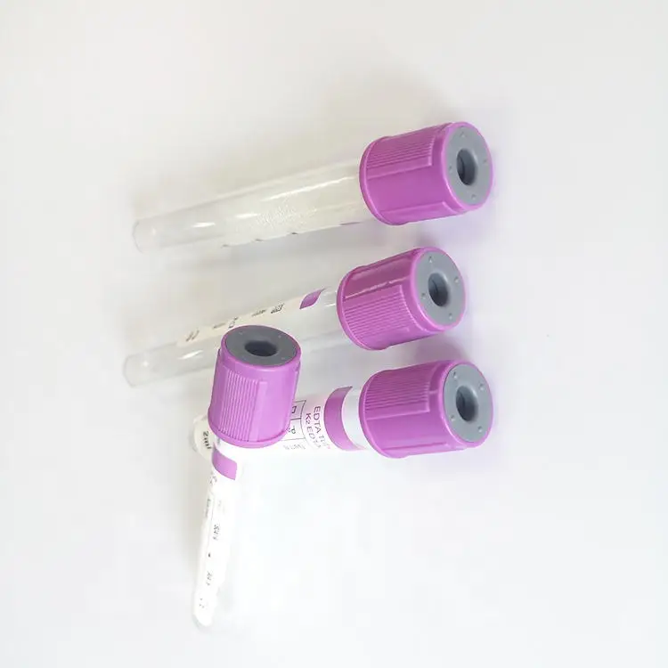 Purple Stopper Glass or PET K3 K2 EDTA Vacuum Blood Collection
