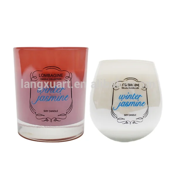 Оптовая продажа ароматические свечи парафина в цветной белой стеклянной банке с пользовательским логотипом