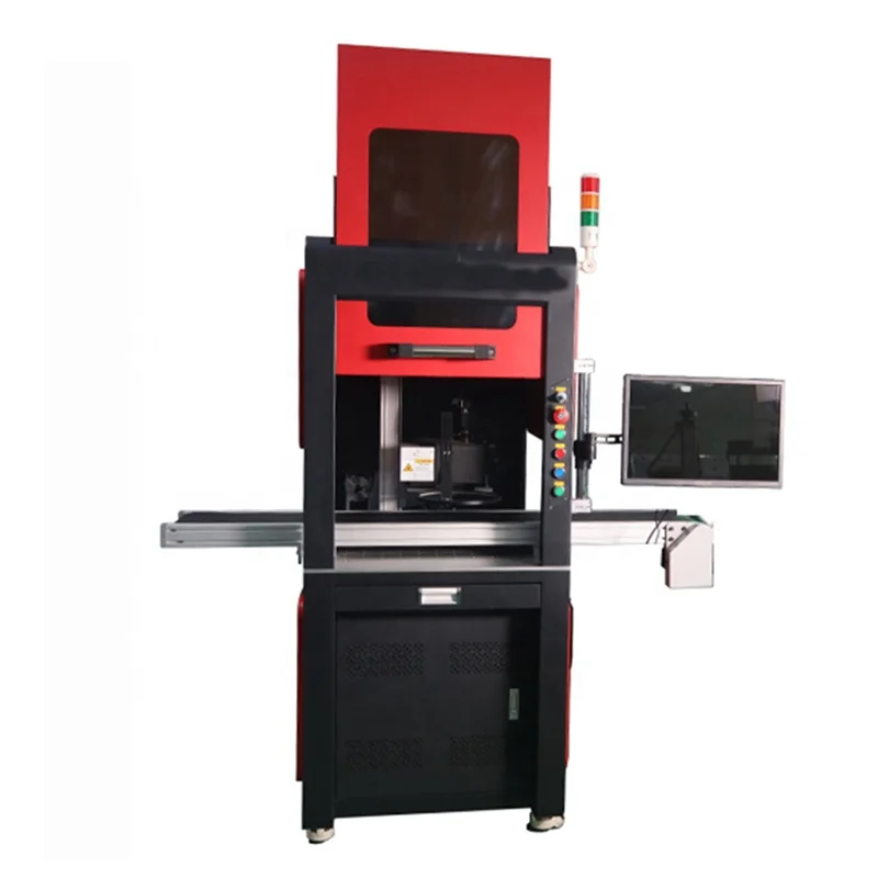 Raycus Max JPT Fiber Laser Marking Machine Machine with CCD automatic visual and positioning system with computer