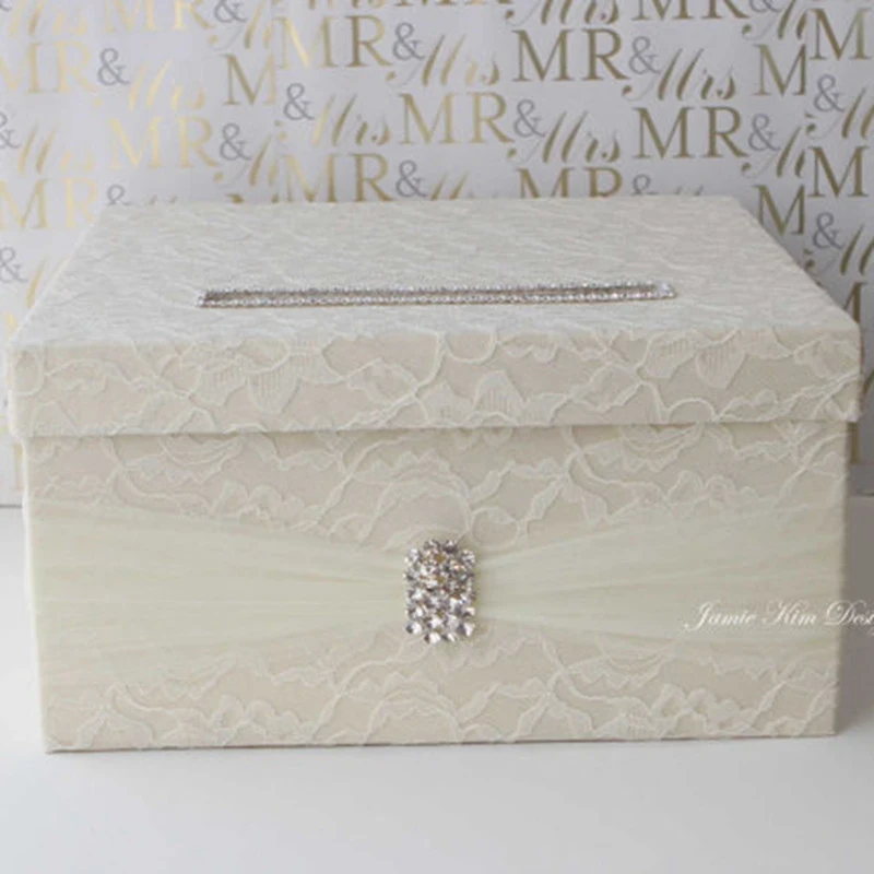 11x11x7inch Custom Order Silk Fabric Wedding Favor Invitation Money Box Any Color Available