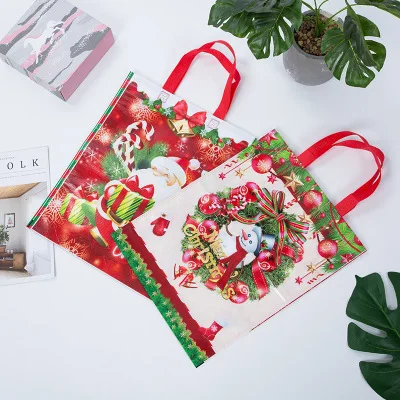 Многоразовая Рождественская сумка-тоут Подарочная сумка PP Нетканая Сумка-тоут с
