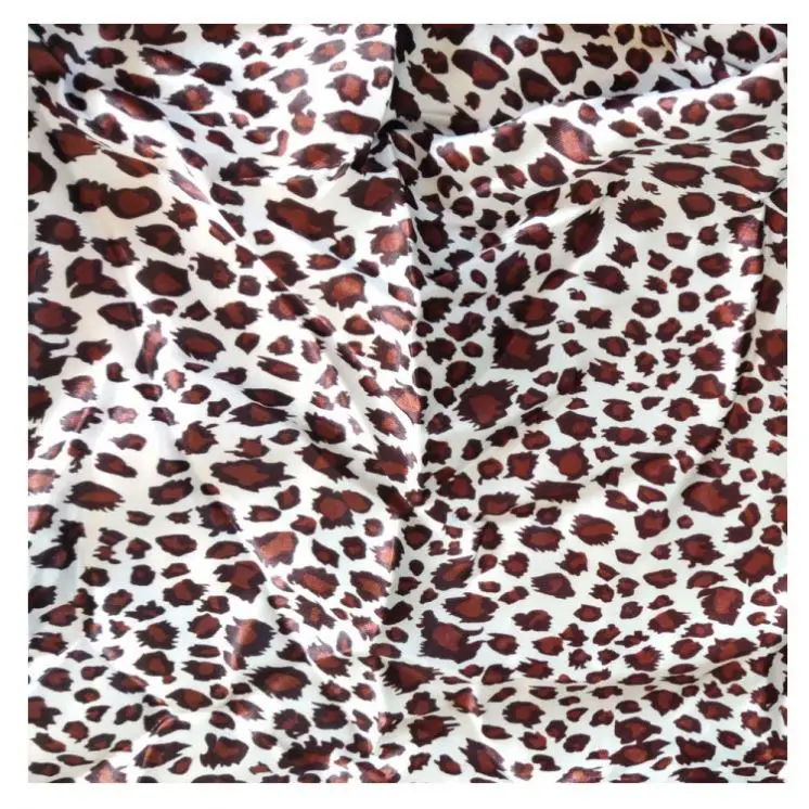 
Factory Fabric Wholesale Leopard Pattern Woven Digital Print Silk Satin Fabrics For Cloth 