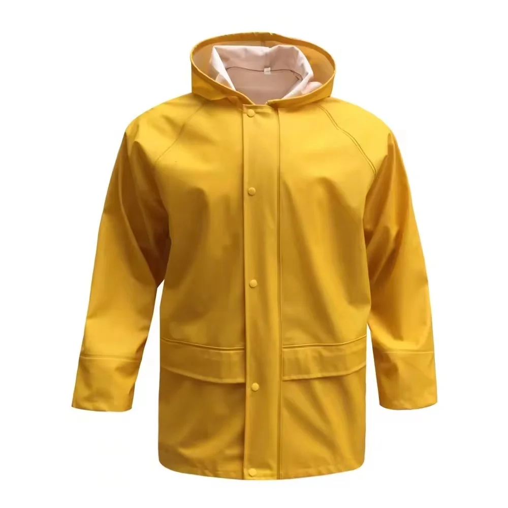 Wholesale waterproof mens summer fishing pu pvc jacket suit raincoat for adults