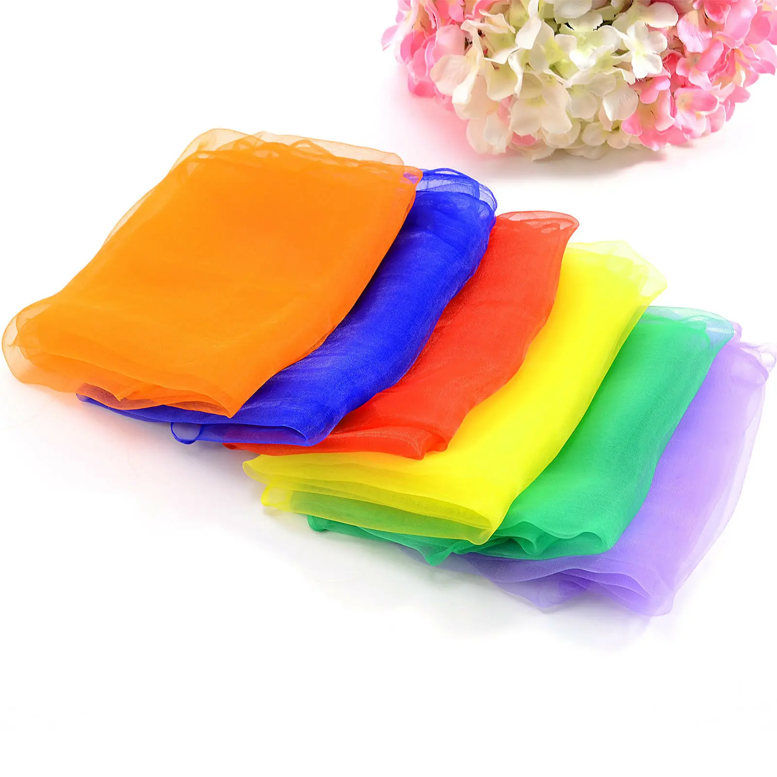 2021 Customized high quality Color Chiffon Juggling Scarves Shiny Scarf