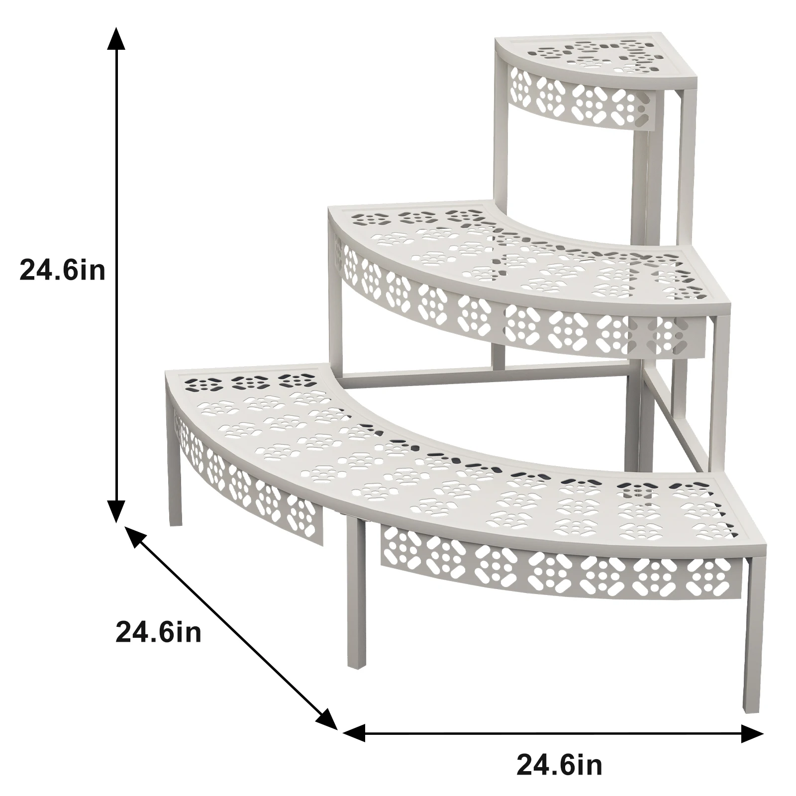 Warehouse Direct Corner Plant Stand Outdoor Metal 3 Tier Shelf Plant Ladder Rack Easy Storage Flower Pot Rack