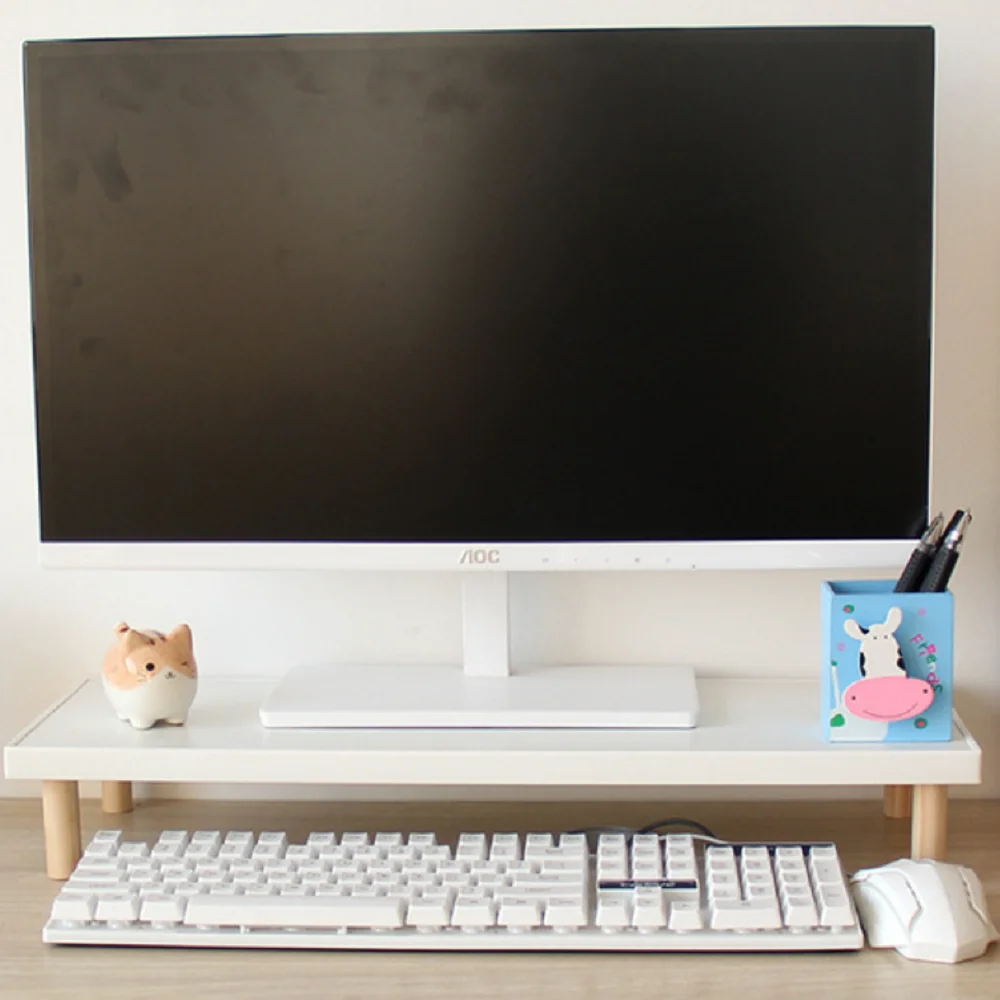 High Quality Portable Office White Wood Tablet Notebook Laptop Screen Monitor Riser Stand For Computer