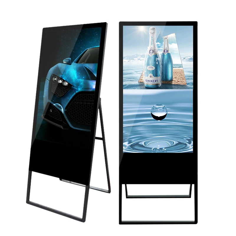 Portable Lcd Electronic Menu Board Indoor Movable Lcd Poster Display Digital Signage And Displays