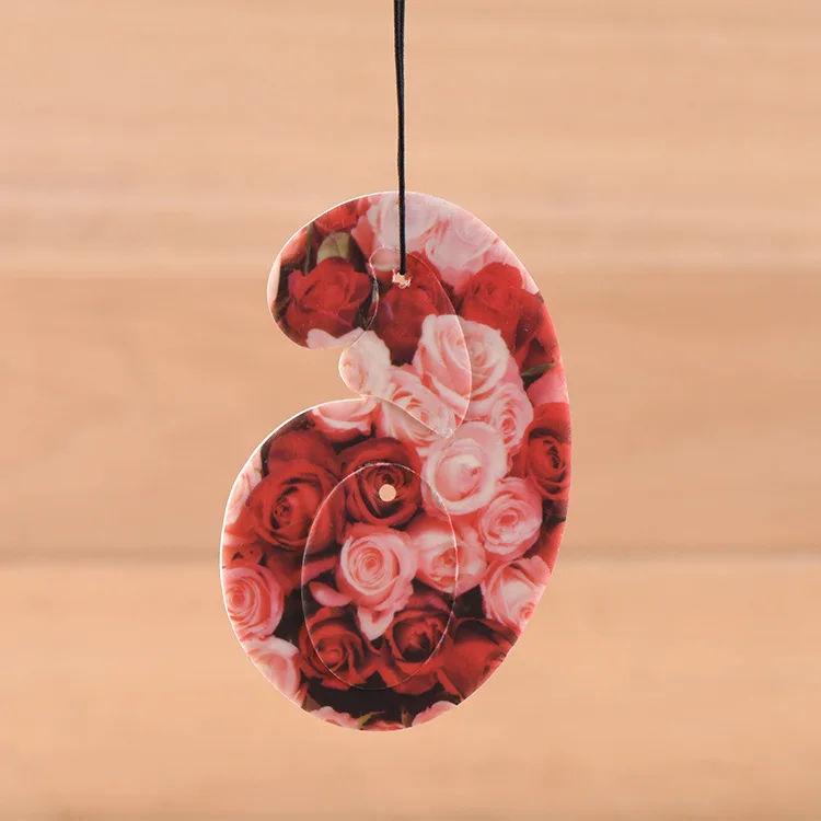 Promotional Car Accessories Perfume Hanging Scented Cute Custom Smell Paper Car Shaped Air Fresheners For Car Wash Shop