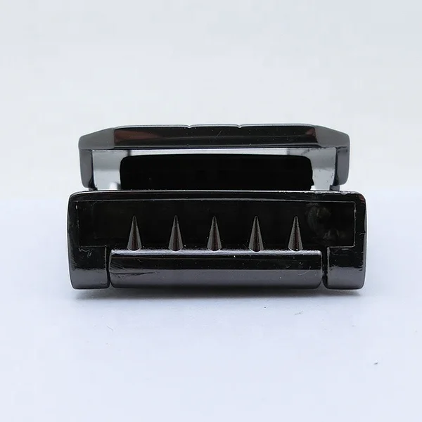 30Mm Rubber Grip Close Release Autolock Buckle Leather Belt Zinc Alloy Buckle Custom Automatic Clip Belt Plate Buckle For Men