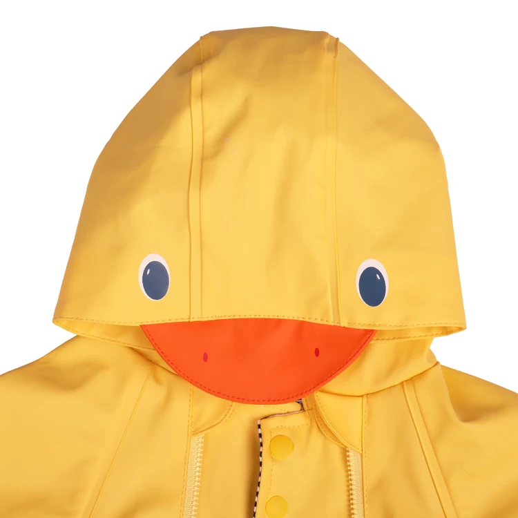 newest fashion cute wholesale cartoon kids children yellow waterproof raincoat