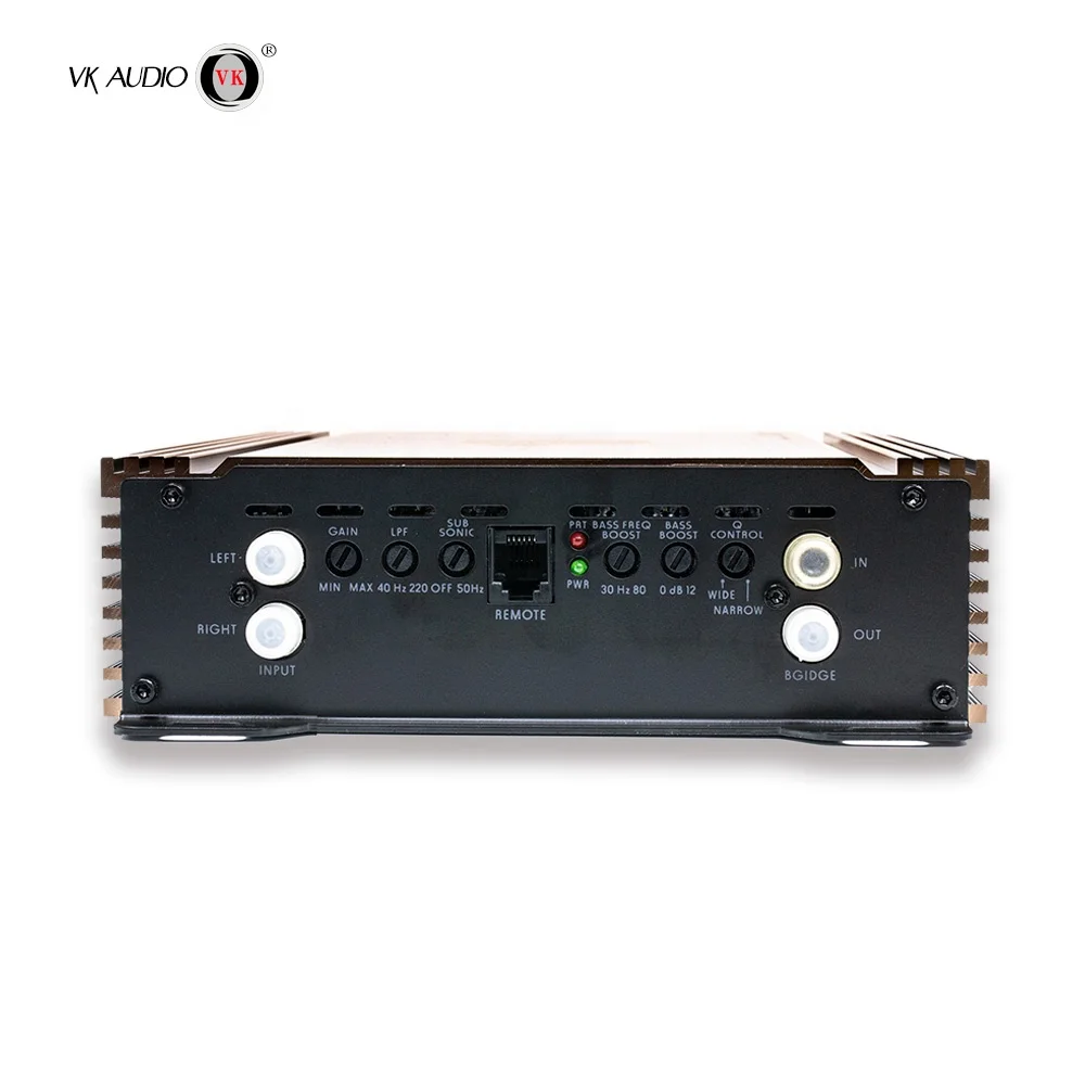 High power stereo amplifier black car amplifier 1300W class D 1 channel digital car audio amplifier