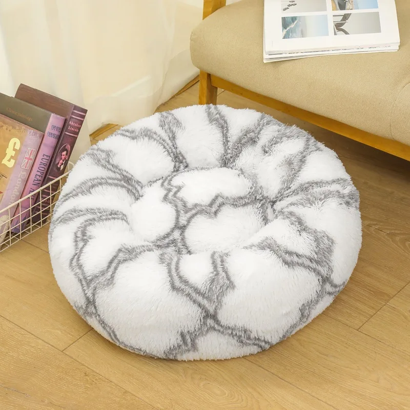 Factory wholesale Washable Round Donut pet sofa large dog bed orthopedic memory foam plush pet bed