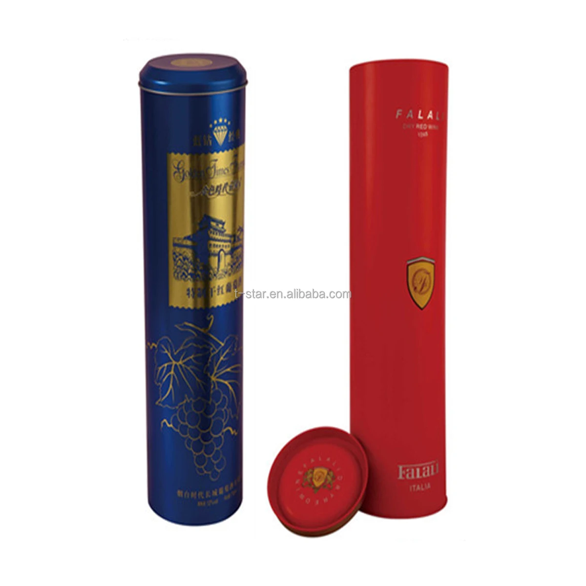 Round tin can manufacturer provide grape red Wine packing