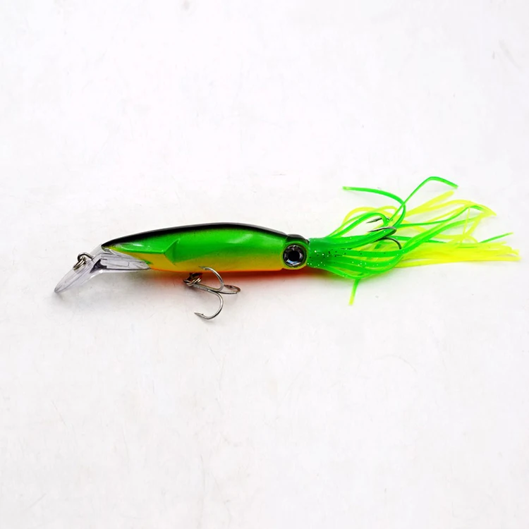 1pcs 14cm 40g Lifelike Multicolored Swimbait  Heavy Duty Plastic Jigging Head Minnow Large Silicone Skirt Squid Lure