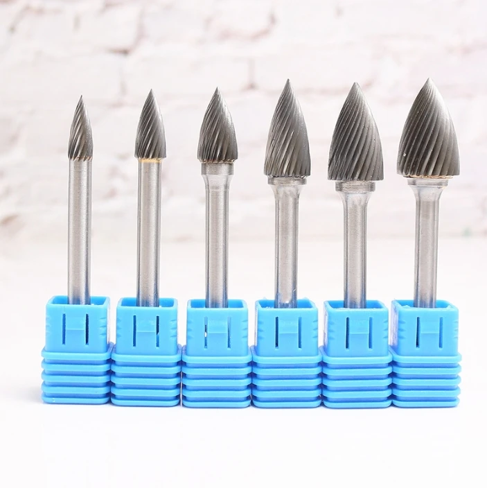 Hot sale Point Tree shape 6mm shank MX cutting tooth type G tungsten carbide rotary burr for wood steel metal carving