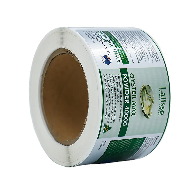 Printed Logo Packaging Sticker Label Roll Waterproof custom Paper Vinyl Silver Foil Self Adhesive Label Sticker for beverage