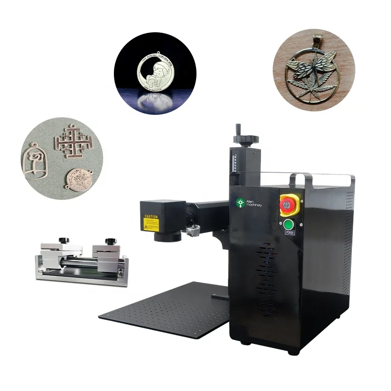 Made in China 2D 50W Raycus Mini Fiber Laser Marking Machine for Jewelry Brass Pendant Laser Cutting and Marking Machine