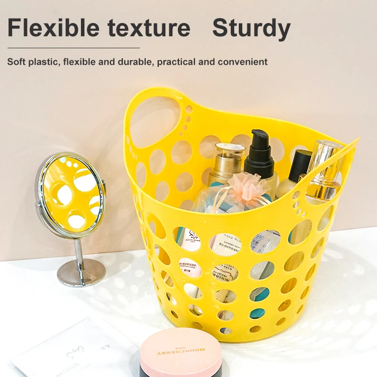 Factory ODM/OEM Customized bathroom portable soft plastic PE laundry basket laundry mesh basket