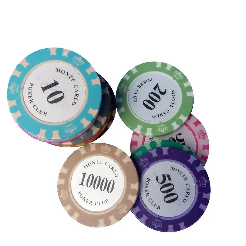 Casino Entertainment Professional Premium Ceramic Poker Chips,coins tokens Crown clay poker chips Texas poker baccarat chips.