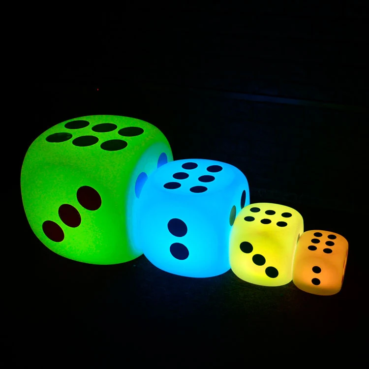 
Colorful flashing seat night lamp color changing mahjong gifts luminous dice toys stall party decoration  (1600218846486)