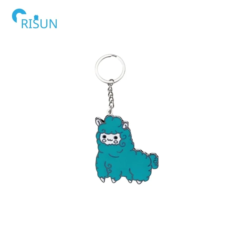 Funny Cute Farm Animals Keyring Manufacture Metal Custom Soft Hard Flurry Sheep Key Chain Black Sheep Club Keychain