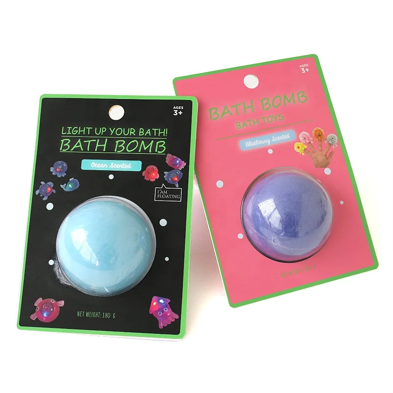 Wholesale custom bath fizzies 100% natural ingredients organic fizzy kids bath bomb with surprise toys inside