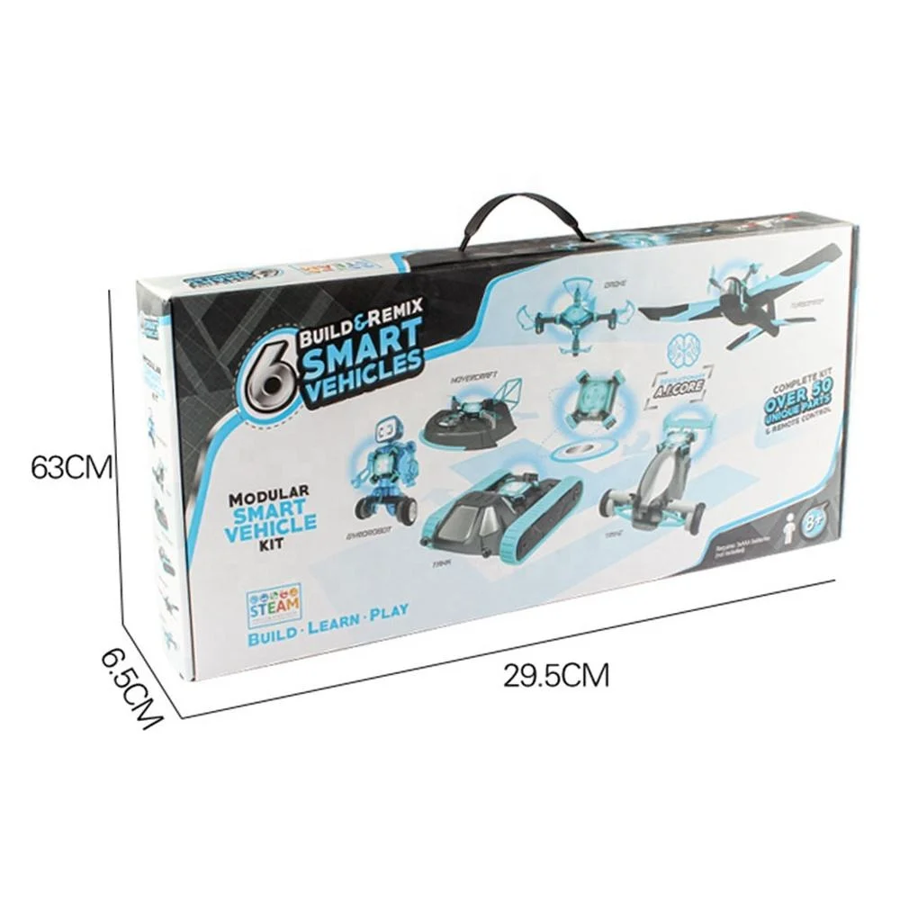 Samtoy New Design DIY 6 In 1 Intelligent Modular Electric Toys Remote Control Robor Tank Glider Hovercraft Drone RC Racing Car