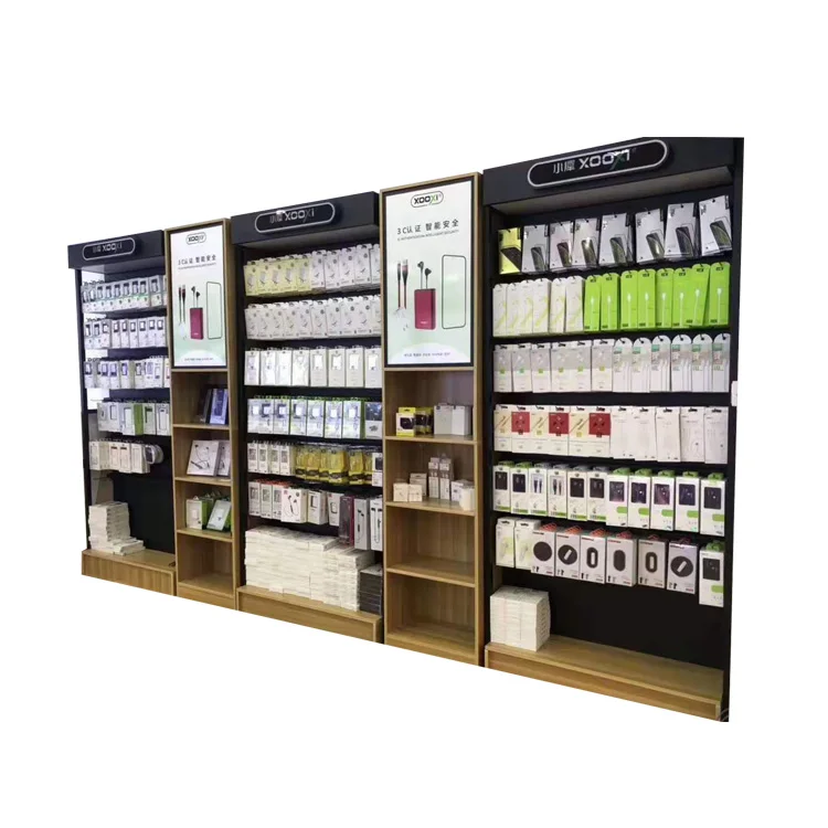 Custom Mobile Accessories Supermarket+Shelves Label r Shenzhen Corner Double-Side Pro Supermarket Shelves