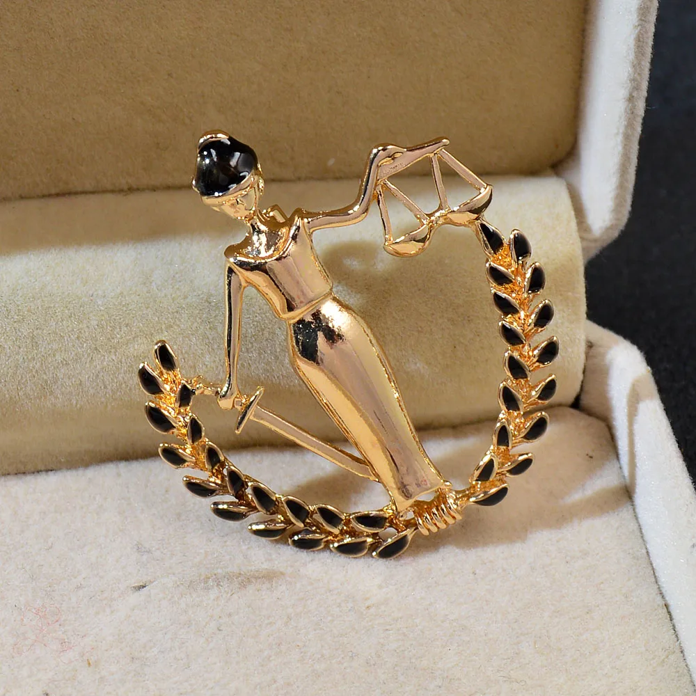 
Gold Silver Color Libra Brooches Women Party Banquet Figure Brooch Pins Gifts Creative Jewelry Gifts 