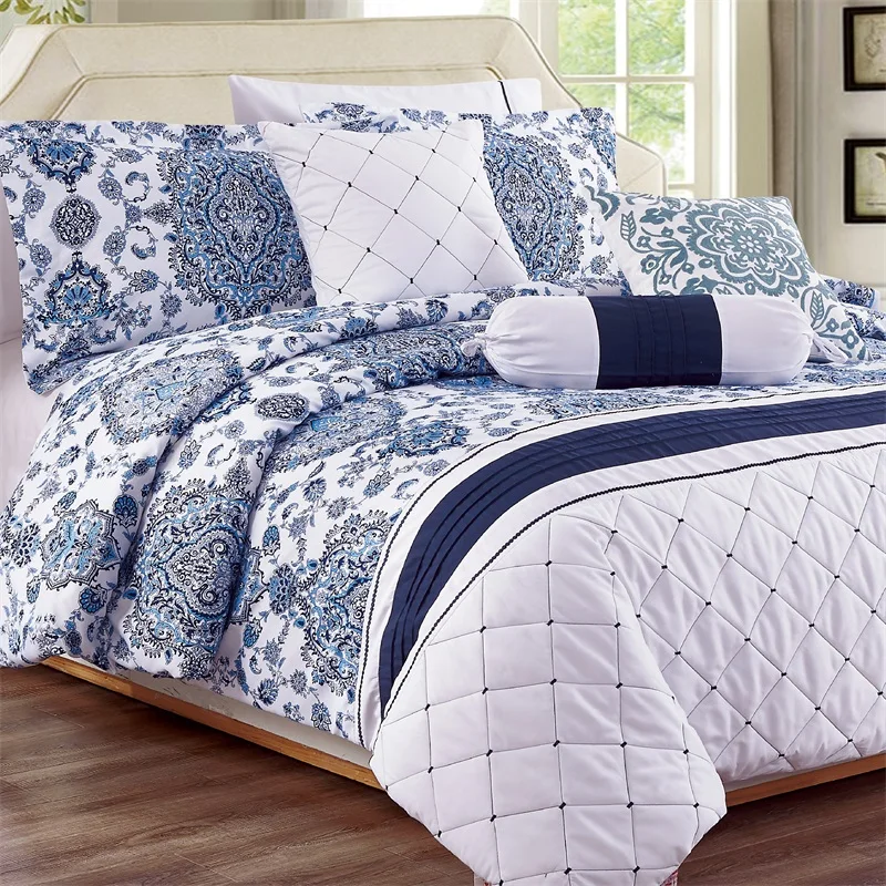 KOSMOS bed linen polyester embroidery lace luxury bed Comforter Set