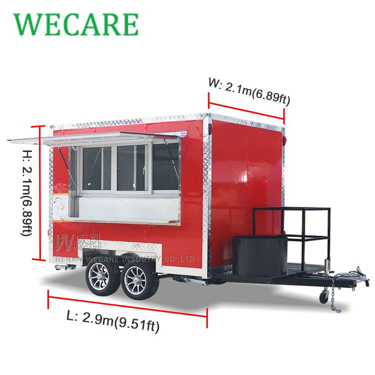  WECARE дешевый пищевой грузовик концессия прицеп с