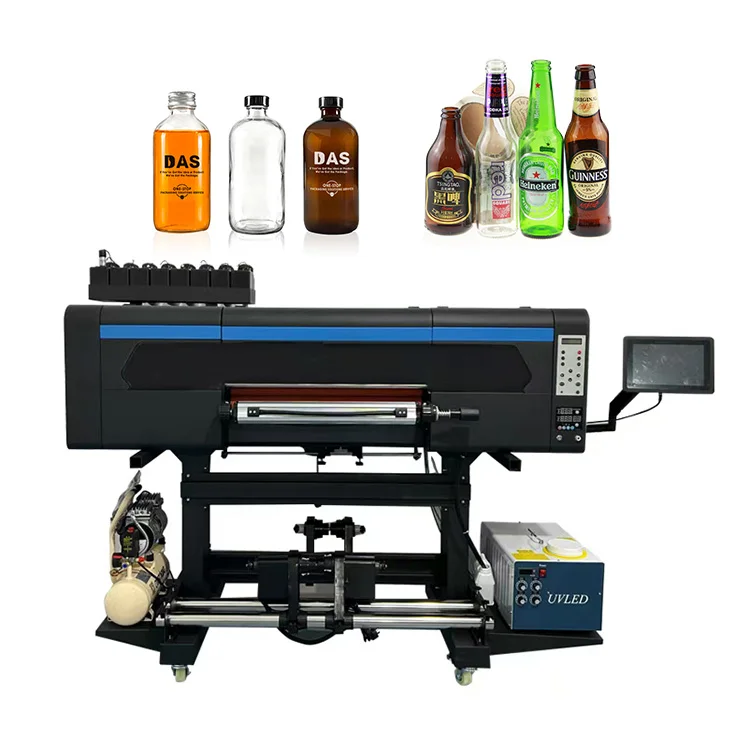 Cheapest 1.8 M Pen Cups Printing Machine 60cm A1 Size Roll To Roll LED Uv DTF Crystal Film Label Inkjet Printer