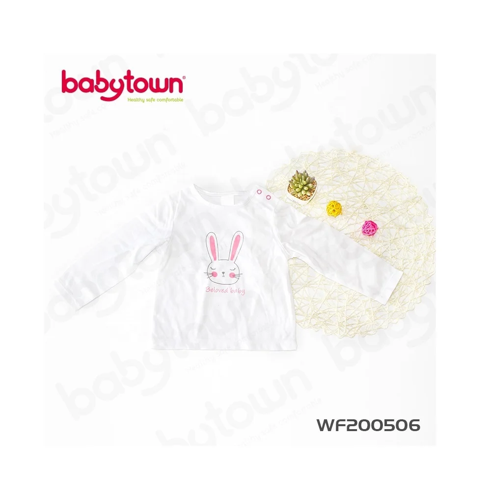 
2021 New style long sleeve new born t shirt bunny new born designer baby t shirt 