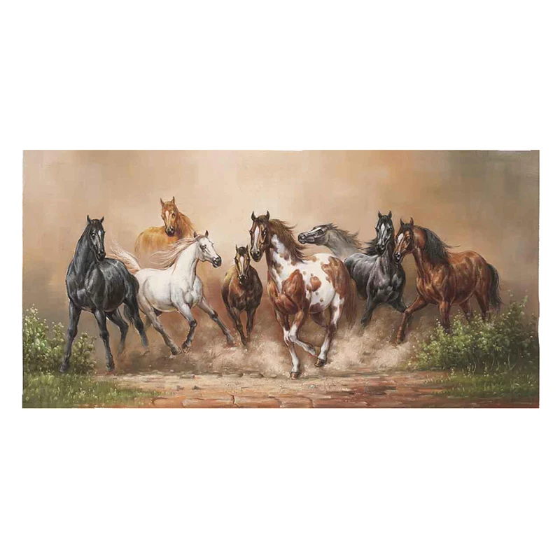 7 Horses Painting Running On Canvas Oil Painting Handmade Canvas Art Acrylic Abstract Man And Woman Nude Wallpaper Painting