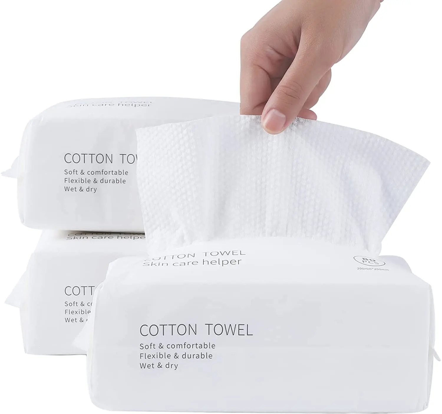 wholesale  100% Viscose paper towel disposable cotton face towels soft pack  facial cotton tissue