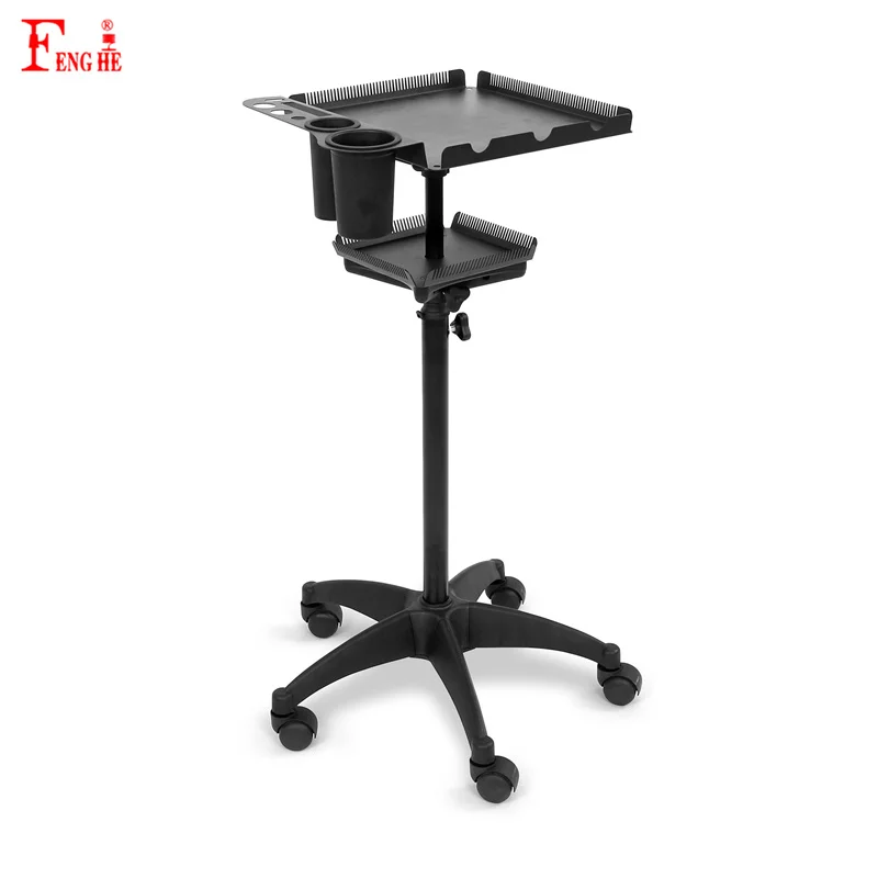 portable salon metallic hair extension trolley extension holder height adjustable braiding hair rack on wheels