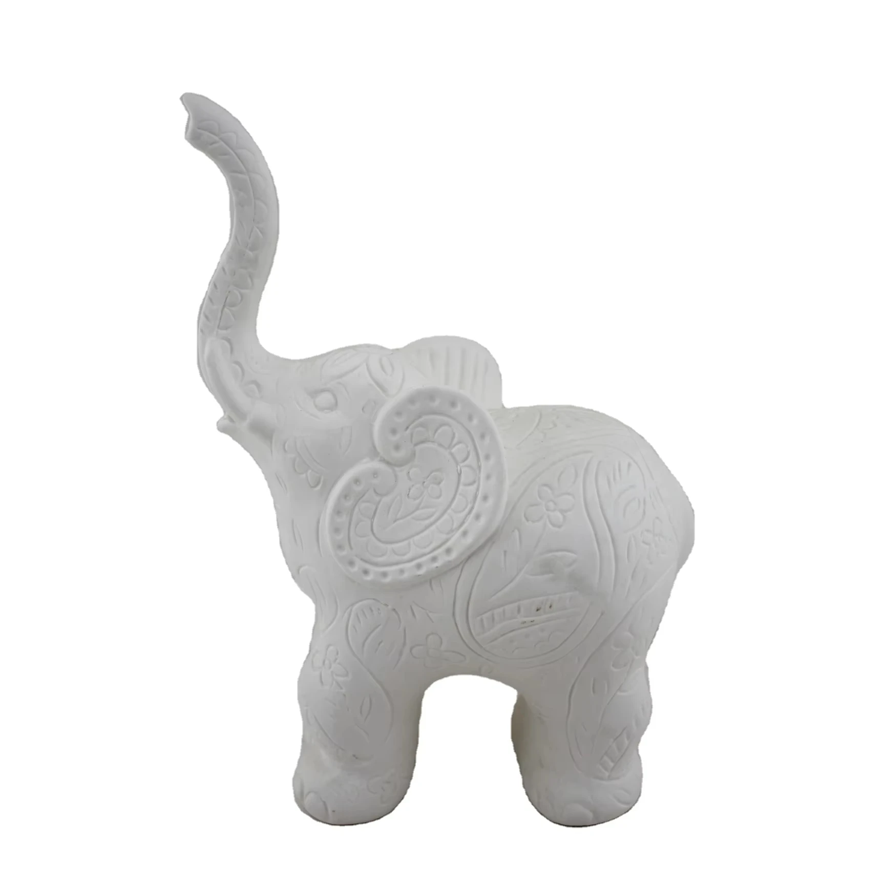 MakeWell Factory  Resin Elephant Figurines Decoration For Hotel Custom Resin Statues.,white ceramic elephant ornaments for home