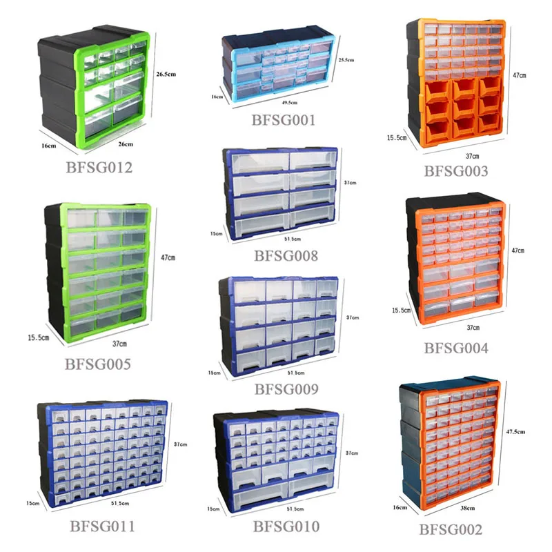 Tool Box Toolbox Tools Organizer Manufacture Low Price Cheap Plastic Carton Plastic with 3 Sliding Trays Plastic China Bafuluo